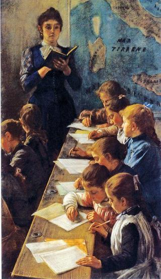 The Dictation Lesson, painting of Demetrio Cosola (1891) The Dictation Lesson, painting of Demetrio Cosola (1891)